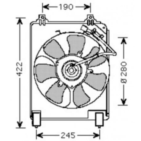  motoVentilateur HONDA CIVIC. 1.4.1.6.1.8i.M/A.seulement AIRC. 