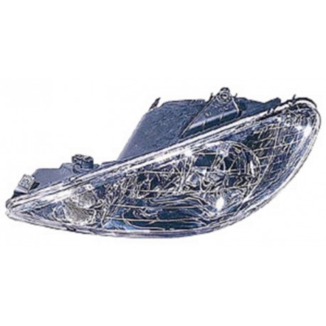  Phare Droit PEUGEOT 206. VALEO pour règl. Electrique. H7/H7 