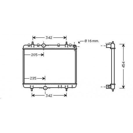 Radiateur refroidissement du moteur Citroen C4 04-08 Citroen C4 08-10 Citroen C4/Grand Picasso 06- Citroen C5 04-08 Citroen C5 0