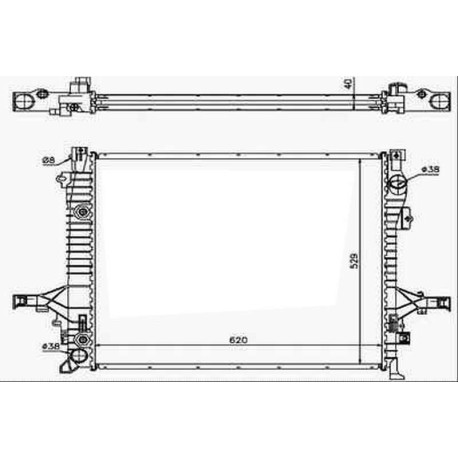  Radiateur Eau XC90. 2.5-4.4+TDI. M/A.+/-AC 