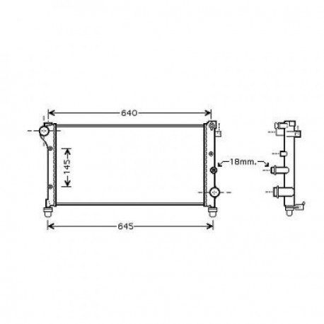 Radiateur refroidissement du moteur Fiat Panda apres 2003