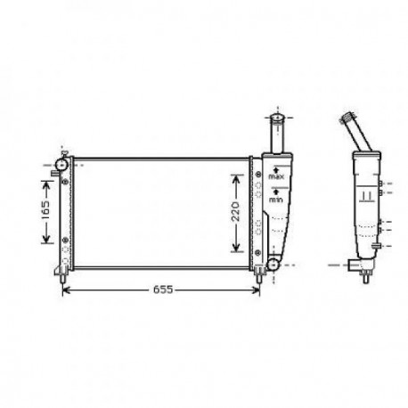 Radiateur refroidissement du moteur Fiat Punto apres 2003