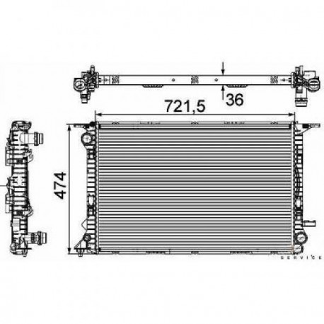 Radiateur refroidissement du moteur Audi A4 07-