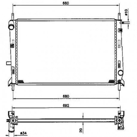 Radiateur refroidissement du moteur Ford Mondeo 93-96 Beline / Break