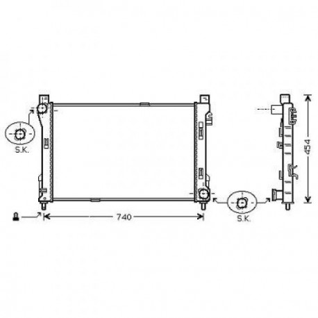 Radiateur refroidissement du moteur Mercedes Classe C W203 00-04 180-320