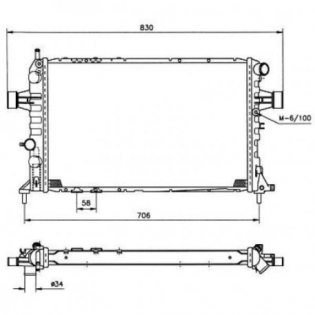Radiateur refroidissement du moteur Opel Astra G 97-04 Opel Zafira 99-05