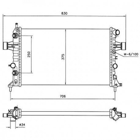 Radiateur refroidissement du moteur Opel Astra Coupe apres 2000