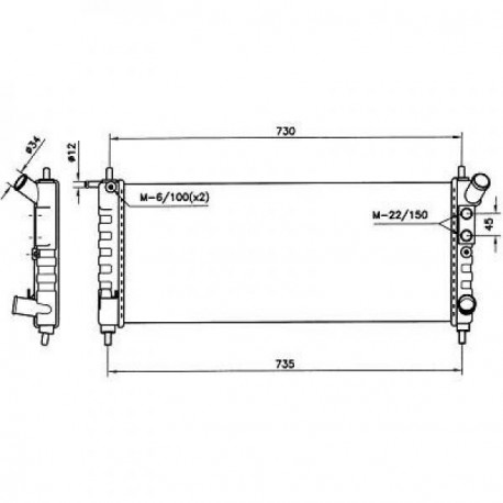 Radiateur refroidissement du moteur Opel Corsa B 93-00