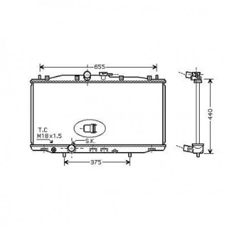 Radiateur refroidissement du moteur Honda Accord 03-05 Berline / Break