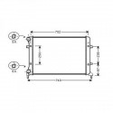 Radiateur eau GOLF 503-08 650x415x30
