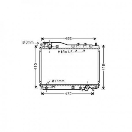 Radiateur refroidissement du moteur Honda Civic Hatchback 03-06 (3 / 5 portes) Honda Civic Hatchback 03-06 (3 / 5 portes)