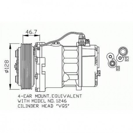 compresseur Volkswagen VW T 496-04 mod. Diesel