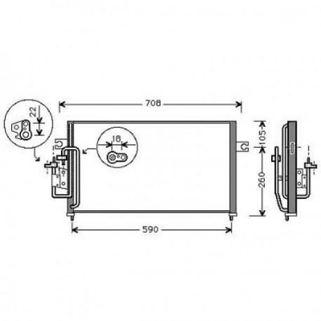  Condenseur LANTRA. 1.5 12V.2.0 16V Berline 