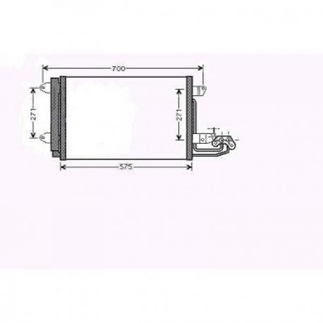 condenseur Volkswagen VW GOLF V04- 545x385x16