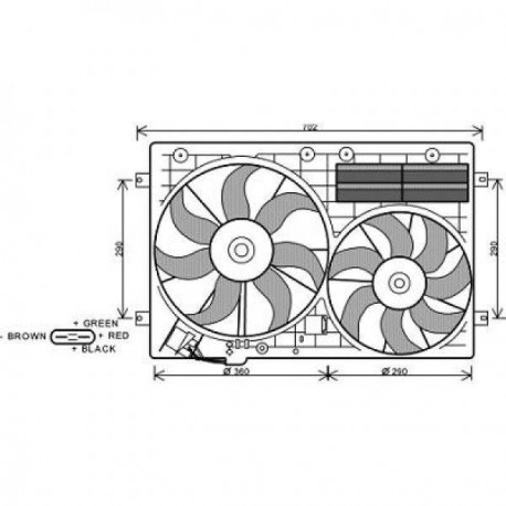 Ventilateur double VW+AUDi +AC 03-10 360/295mm