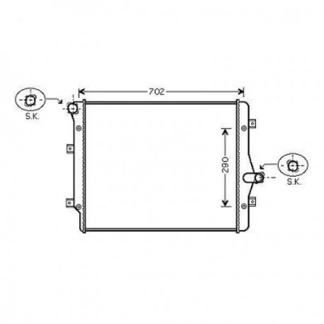 Radiateur eau GOLF 503-10 650x445x32