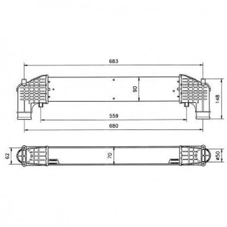 Intercooler échangeur VolksWagen Sharan 96-00 Start Start Seat Alhambra 96-00