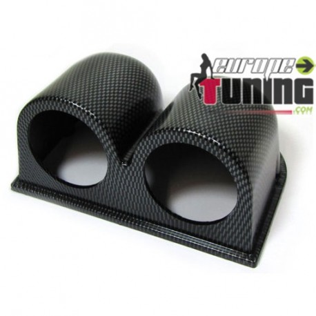 Support manometre 2 X 52mm CARBONE (01107)