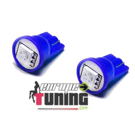 2 VEILLEUSES W5W LED T10 BLEUES (03717)