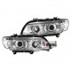 PHARES FEUX AVANTS ANNEAUX ANGEL EYES CHROME BMW X5 E53 1999-2003 PHASE 1 (Z12083)