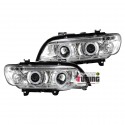 PAIRE DE PHARES TUNING ANGEL EYES CHROM POUR BMW X5 (12083)