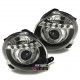 PHARES NOIRS FEUX LED ANNEAUX POUR FIAT 500 PH1 2007-2015 (13732)