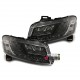 PHARES NOIRS FEUX AVANTS DEVIL EYES BANDES LED FIAT STILO HATCHBACK 3 PORTES (00694)