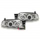 PHARES CHROMES FEUX ANNEAUX LED ANGEL EYES FORD FIESTA MK4 1995-1999 (10532)