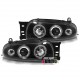 PHARES NOIRS FEUX ANNEAUX LED ANGEL EYES FORD FIESTA MK4 1995-1999 (10531)