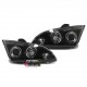 PHARES NOIRS FEUX ANNEAUX LED ANGEL EYES FORD FOCUS 2 2004-2008 (12414)