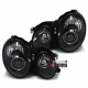 PHARES NOIRS FEUX ANNEAUX LED ANGEL EYES MERCEDES CLK 208 1997-2003 (00998)