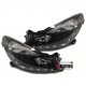 FEUX AVANTS OPTIQUES DE PHARES NOIRS DEVIL EYES LED CORSA D 2006-2011 PH1 (00820)