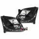 PHARES AVANTS NOIRS AVEC FEUX DE JOUR LED OPEL VECTRA C 2002-2005 PH1 (02928)