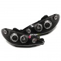 PHARES CCFL ANGEL EYES H7 NOIRS PEUGEOT 206 ap 2002 (00767)