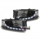 PHARES NOIRS BANDES LED FEUX DEVIL EYES SKODA OCTAVIA I 2000-2011 (00844)