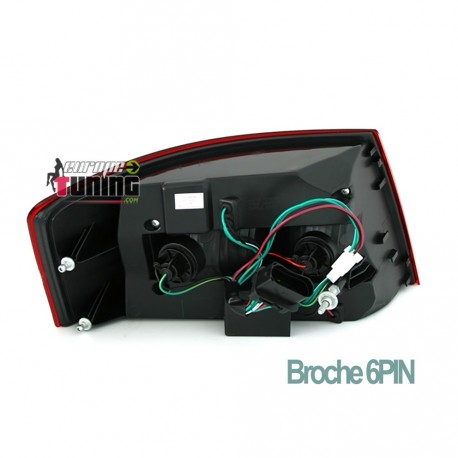 FEUX LED ROUGES FUMES A6 04-08 6PIN (00721)