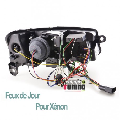 PHARES DE JOUR AU XENON AUDI A6 2004-2008 NOIRS (04181)