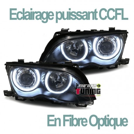 PHARES CCFL ANGEL EYES NOIRS BMW E46 2001-2005 (03631)