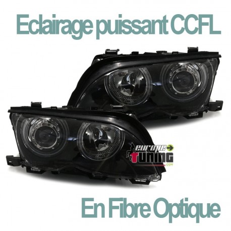 PHARES CCFL ANGEL EYES NOIRS BMW E46 2001-2005 (03631)