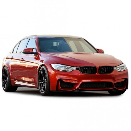 GRILLES CALANDRES NOIRES BRILLANTES SPORT DOUBLE AILETTES BMW SERIE 3 F30 & F31 (04684)