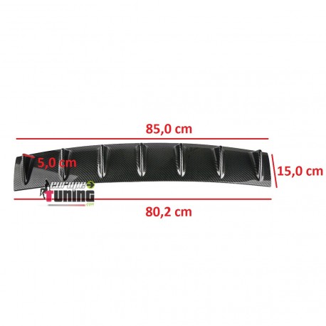 DIFFUSEUR SPORT CARBONE UNIVERSEL A 7 AILERONS POUR PARE-CHOCS ARRIERE (04721)