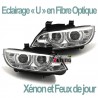PHARES FEUX CELIS LEDS EN U DIURNE DRL DE JOUR BMW SERIE 3 E92 & E93 PHASES 1 AU XENON (04760)