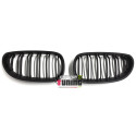 CALANDRES SPORT NOIRES MATES DOUBLE AILETTES BMW SERIE 5 E60 & E61 PHASES 1 et 2 (04802)