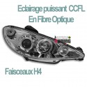 PHARES CCFL ANGEL EYES H4 CHROM PEUGEOT 206 av 2002 (00501)