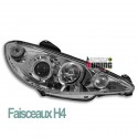 PHARES CCFL ANGEL EYES H4 CHROM PEUGEOT 206 av 2002 (00501)