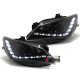 PHARES AVANTS NOIRS LED FEUX DE JOUR SEAT IBIZA 6J 2012-2015 (04830)