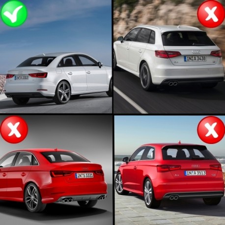 DIFFUSEUR SPORT PACK RS3 DOUBLE SORTIE INOX AUDI A3 8V BERLINE & CABRIOLET (04861)