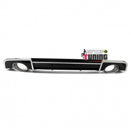 DIFFUSEUR SPORT PACK RS3 DOUBLE SORTIE INOX AUDI A3 8V BERLINE & CABRIOLET (04861)