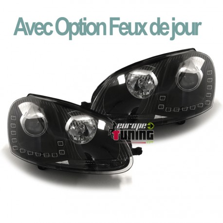 PHARES DIURNES DRL NOIRS GOLF 5 (03697)