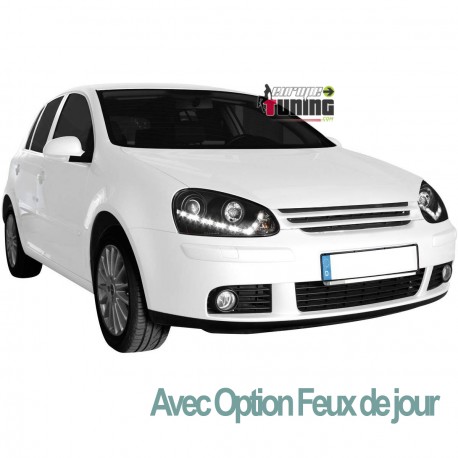 PHARES DIURNES DRL NOIRS GOLF 5 (02384)